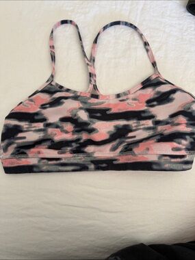 lululemon athletica Pink, Black & Gray Camo Strappy Sports Bralette